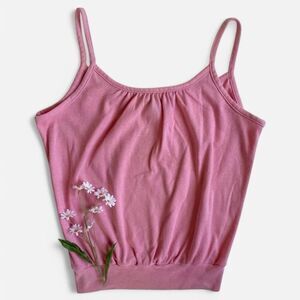Vintage pink knit tank top